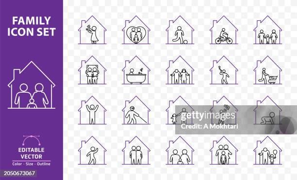 stockillustraties, clipart, cartoons en iconen met family icon inside house. - senioren in bad