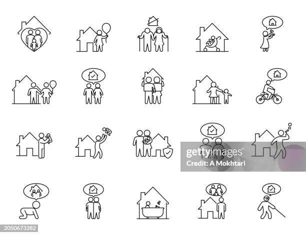 stockillustraties, clipart, cartoons en iconen met icon of domestic life, house purchase, souvenir... - senioren in bad