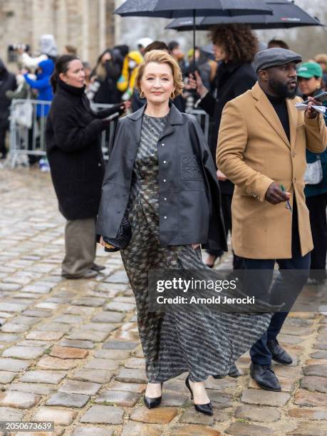 Lesley Manville attends the Loewe Womenswear Fall/Winter 2024-2025 show as part of Paris Fashion Week on March 01, 2024 in Paris, France.