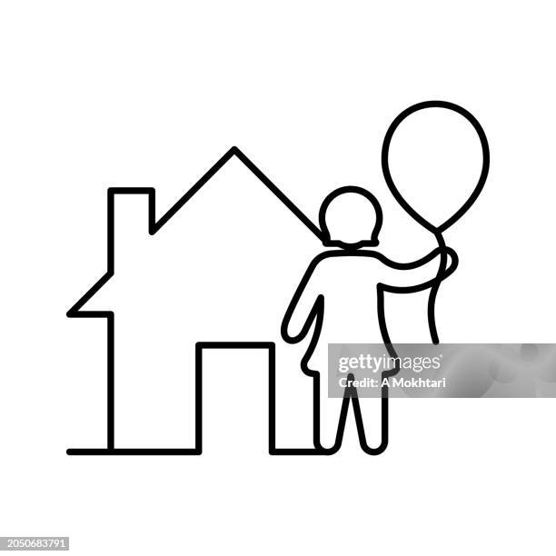child and house. - cheek stock illustrations