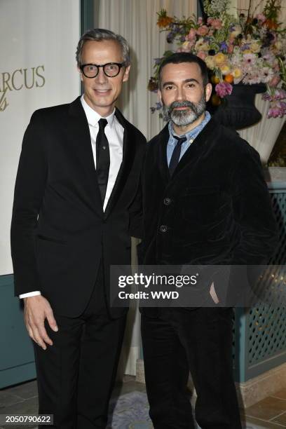 Geoffroy van Raemdonck and Daniel Roseberry at the Neiman Marcus Award Ceremony as part of Paris Ready to Wear Fashion Week held at The Ritz Paris on...