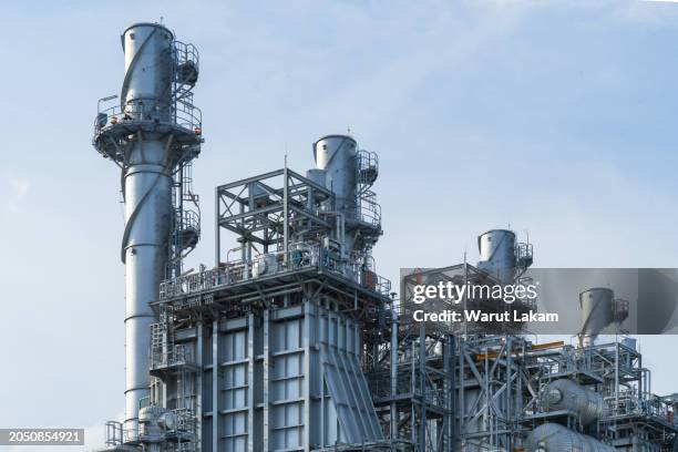 industrial might complex petrochemical plant infrastructure - lawn aeration stock pictures, royalty-free photos & images