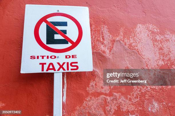 Merida, Mexico, taxi stand parking only sign.