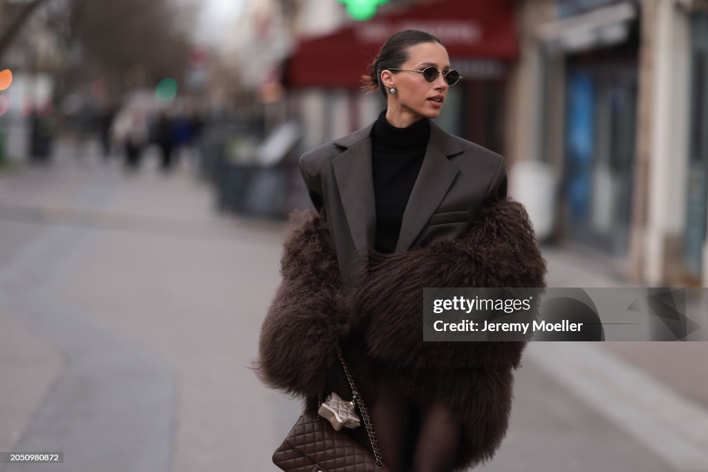 Street Style - Paris Fashion Week - Womenswear Fall/Winter 2024/2025 - Day Three