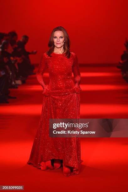 Marcia Cross walks the runway during the Vetements Womenswear Fall/Winter 2024-2025 show as part of Paris Fashion Week on March 01, 2024 in Paris,...