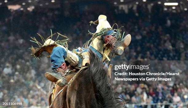 Will Lowe rides Hangover during the Super Series I, round 3 of Rodeo Houston at the Houston Livestock Show and Rodeo at NRG Park on Thursday, Feb. 29...