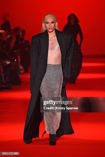 Miss Fame walks the runway during the Vetements Womenswear Fall/Winter 2024-2025 show as part of Paris Fashion Week on March 01, 2024 in Paris,...