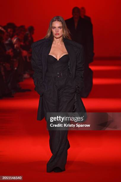 Natalia Vodianova walks the runway during the Vetements Womenswear Fall/Winter 2024-2025 show as part of Paris Fashion Week on March 01, 2024 in...