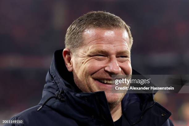 Max Eberl, Board Member for Sport FC Bayern München, looks on prior to the Bundesliga match between Sport-Club Freiburg and FC Bayern München at...