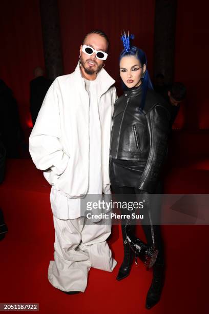 Balvin and Sita Abellan attend the Vetements Womenswear Fall/Winter 2024-2025 show as part of Paris Fashion Week on March 01, 2024 in Paris, France.