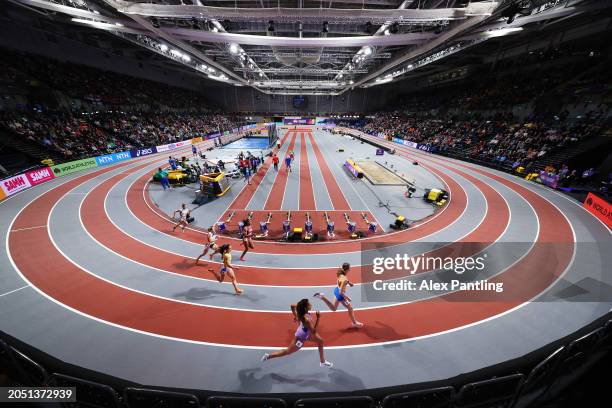 General view inside the arena as athletes competes in the Women's 400 Metres Semi-Final on Day One of the World Athletics Indoor Championships...