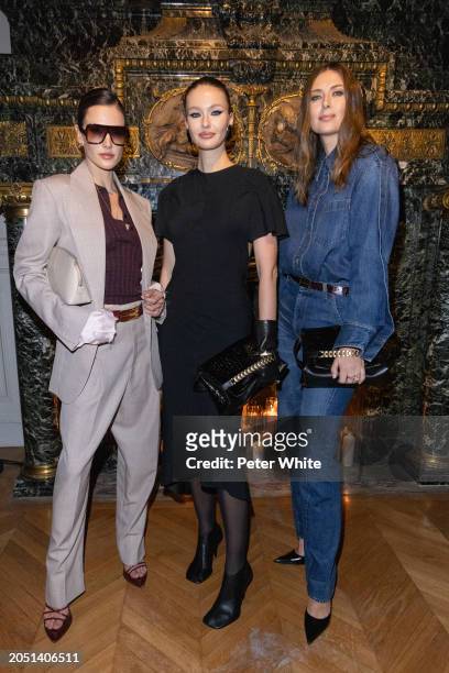 Alessandra Ambrosio, Kristina Romanova and Maria Sharapova attends the Victoria Beckham Womenswear Fall/Winter 2024-2025 show as part of Paris...