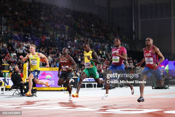 Henrik Larsson of Team Sweden, Ferdinand Omanyala of Team Kenya, Ackeem Blake of Team Jamaica, Noah Lyles of Team United States and Christian Coleman...