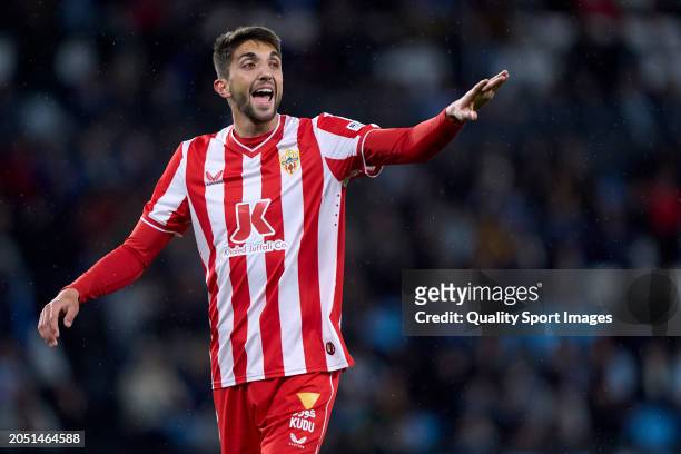 Edgar Gonzalez of UD Almeria reacts during the LaLiga EA Sports match between RC Celta de Vigo and UD Almeria at Estadio Abanca Balaidos on March 01,...