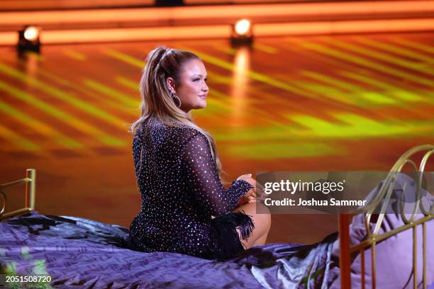 Sophia Thiel and Alexandru Ionel perform on stage during the first "Let's Dance" show at MMC Studios on March 01, 2024 in Cologne, Germany.