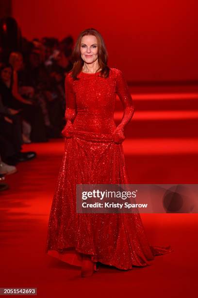 Marcia Cross walks the runway during the Vetements Womenswear Fall/Winter 2024-2025 show as part of Paris Fashion Week on March 01, 2024 in Paris,...