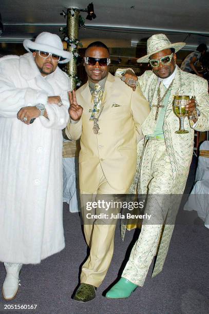 Rapper Chad "Pimp C" Butler of UGK, Pimpin' Ken, & Don Magic Juan on the set of UGK & OutKast's "Int'l Players Anthem " video shoot on May 16 in Los...