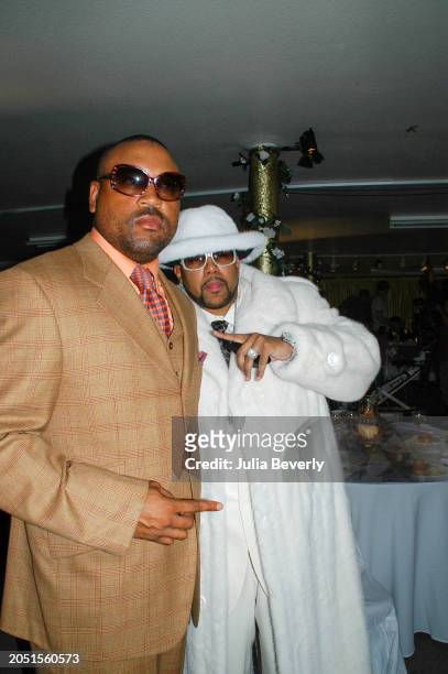 Director Bryan Barber & Chad "Pimp C" Butler on the set of UGK & OutKast's "Int'l Players Anthem " video shoot on May 16 in Los Angeles, California.