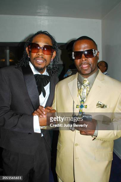 Big Gipp of Goodie Mob & Pimpin' Ken on the set of UGK & OutKast's "Int'l Players Anthem " video shoot on May 16 in Los Angeles, California.