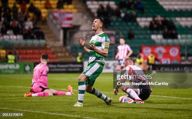 Dublin , Ireland - 4 March 2024; Aaron Greene of Shamrock Rovers reacts to a missed opportunity on goal during the SSE Airtricity Men's Premier...