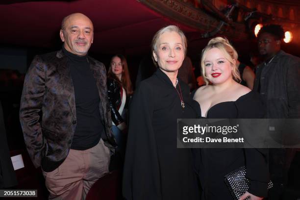 Christian Louboutin, Dame Kristin Scott Thomas and Nicola Coughlan attend "The Loubi Show" by Christian Louboutin as part of Paris Fashion Week...