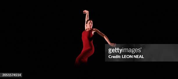 Flamenco dancer Maria Pages performs during a press preview for the London Flamenco Festival 2008 at Sadler's Wells theatre in London, March 3, 2008....