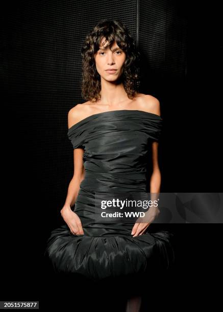 Mica Arganaraz at Coperni Fall 2024 Ready-to-Wear Show as part of Paris Ready to Wear Fashion Week held at Studio 217 on March 4, 2024 in...