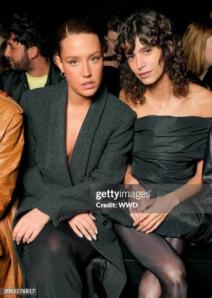 Adèle Exarchopoulos and Mica Arganaraz at Coperni Fall 2024 Ready-to-Wear Show as part of Paris Ready to Wear Fashion Week held at Studio 217 on...