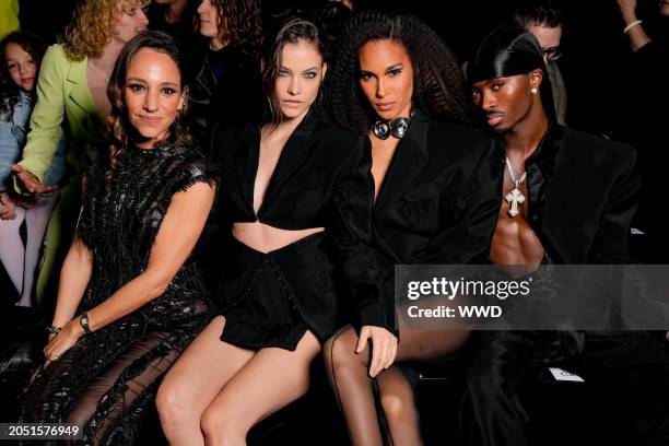 Danièle Lahana Aidenbum, Barbara Palvin, Cindy Bruna and Alton Mason at Mugler RTW Fall 2024 as part of Paris Ready to Wear Fashion Week held at...