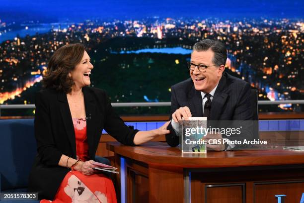 The Late Show with Stephen Colbert and guest Evie Colbert during Wednesday's February 14, 2024 show.