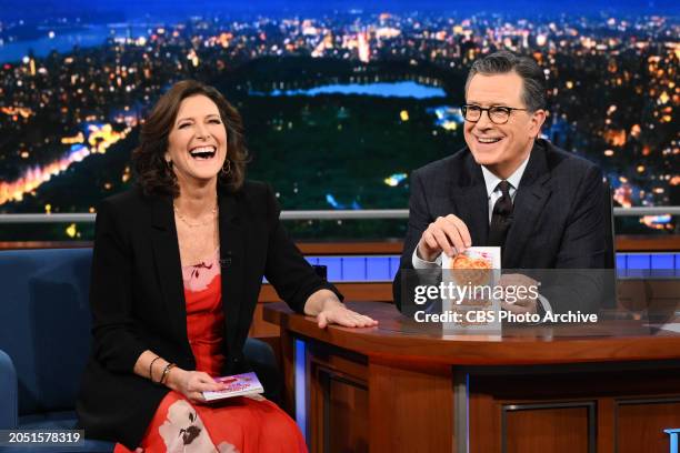 The Late Show with Stephen Colbert and guest Evie Colbert during Wednesday's February 14, 2024 show.