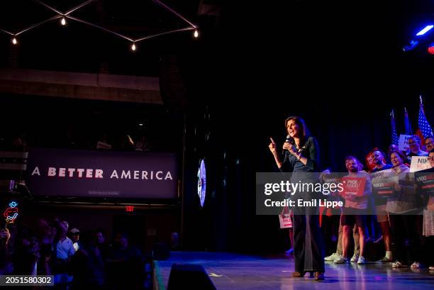 Republican presidential candidate, former U.N. Ambassador Nikki Haley speaks at a campaign rally on March 4, 2024 in Fort Worth, Texas. Haley won her...