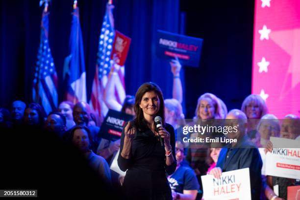 Republican presidential candidate, former U.N. Ambassador Nikki Haley speaks at a campaign rally on March 4, 2024 in Fort Worth, Texas. Haley won her...