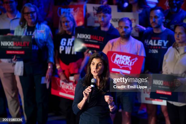 Republican presidential candidate, former U.N. Ambassador Nikki Haley speaks at a campaign rally on March 4, 2024 in Fort Worth, Texas. Haley won her...