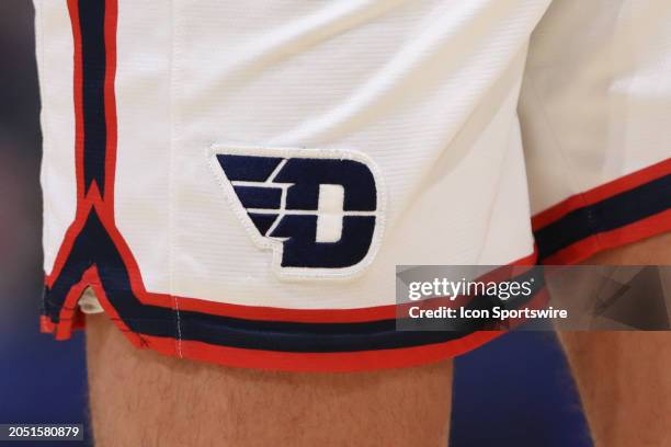 Dayton Flyers logo during the game against the Davidson Wildcats and the Dayton Flyers on February 27 at UD Arena in Cincinnati, OH.