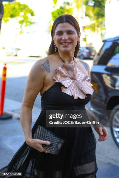 Lake Bell is seen arriving at the Audie Awards Gala at Avalon Hollywood on March 04, 2024 in Los Angeles, California.