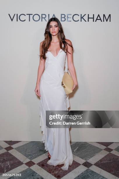 Cindy Mello arrives at the Victoria Beckham AW24 show during Paris Fashion Week on March 01, 2024 in Paris, France.