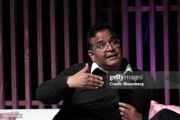 Vijay Shekhar Sharma, founder and chairman of One97 Communications Ltd., operator of Paytm, speaks during the Japan Fintech Festival in Tokyo, Japan,...