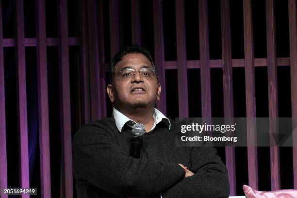 Vijay Shekhar Sharma, founder and chairman of One97 Communications Ltd., operator of Paytm, speaks during the Japan Fintech Festival in Tokyo, Japan,...