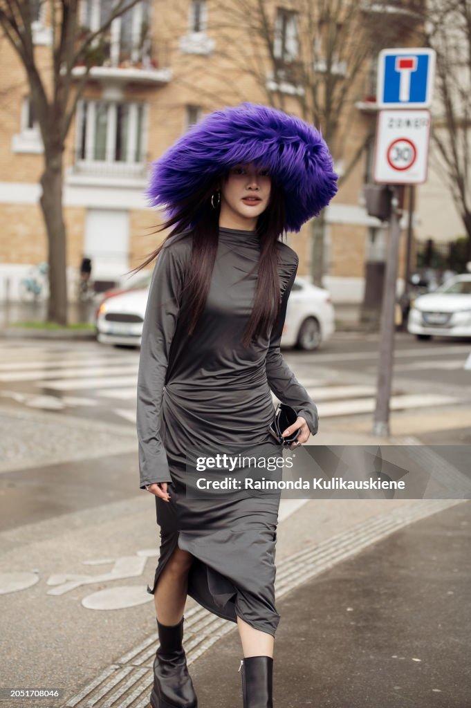 Street Style - Paris Fashion Week - Womenswear Fall/Winter 2024/2025 - Day Five