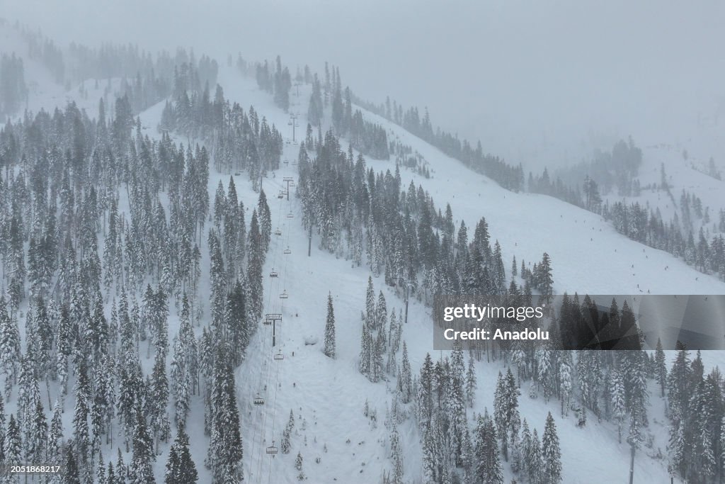 Skiers flock Palisades Tahoe in Olympic Valley, California