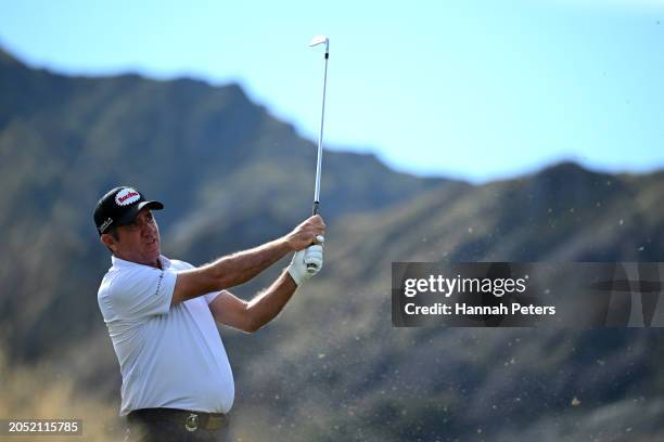Scott Hend of Australia tees off during day three of the 2024 New Zealand Golf Open at Millbrook Resort on March 02, 2024 in Queenstown, New Zealand.