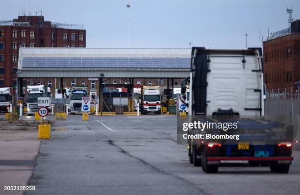 An entry point for lorries at the Port of Felixstowe, owned by a unit of CK Hutchison Holdings Ltd., in Felixstowe, UK, on Monday, March 4, 2024. By...