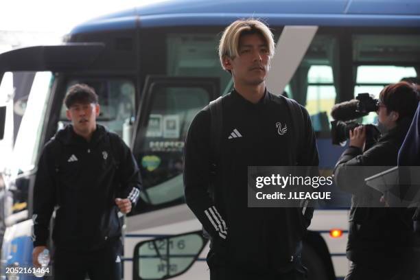 Naoto ARAI of Albirex Niigata is seen on arrival at the stadium prior to the J.LEAGUE MEIJI YASUDA J1 2nd Sec. Match between Gamba Osaka and Albirex...