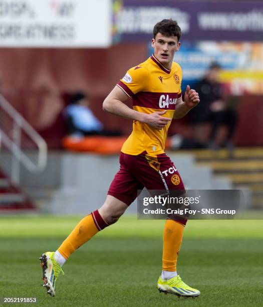 Jack Vale in action for Motherwell during a cinch Premiership match between Motherwell and Celtic at Fir Park, on February 25 in Motherwell, Scotland.