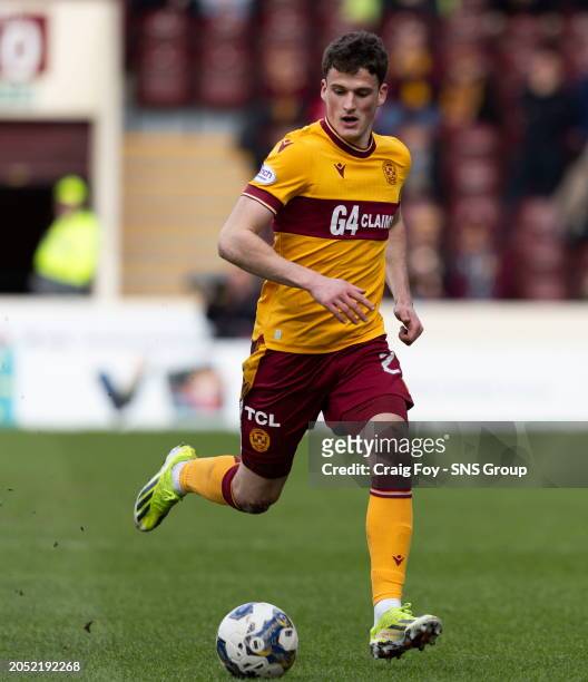 Jack Vale in action for Motherwell during a cinch Premiership match between Motherwell and Celtic at Fir Park, on February 25 in Motherwell, Scotland.