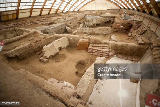 Excavation site is seen as a 8600-year-old bread is found at Catalhoyuk, one of the first urbanization models in the world, which included in the...