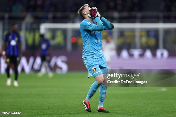 Josep Martinez of Genoa CFC looks dejected during the Serie A TIM match between FC Internazionale and Genoa CFC at Stadio Giuseppe Meazza on March 4,...