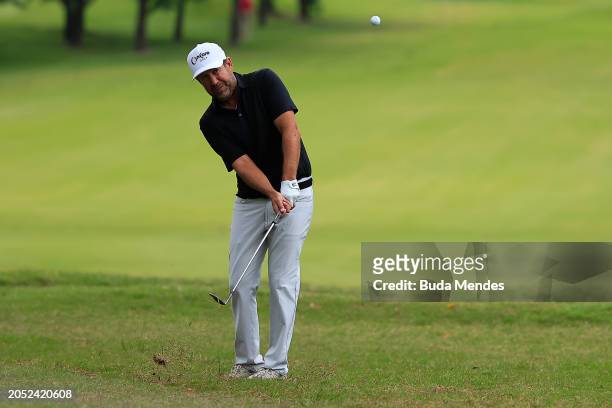 Erik Compton of the United States plays a shot on the 10th hole during the second round of the 117 Visa Argentina Open presented by Macro at Olivos...