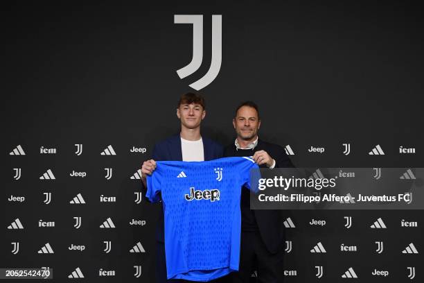 Riccardo Radu and Massimiliano Scaglia pose at Juventus Center Vinovo on February 29, 2024 in Vinovo, Italy.